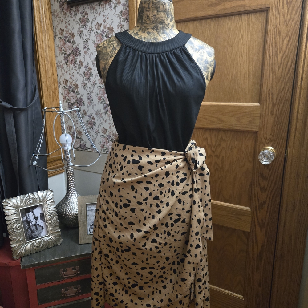 Super Cute Dalmation Print Wrap Dress